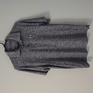 Under Armour Heat Gear Golf Polo Blue with Grey static accents.